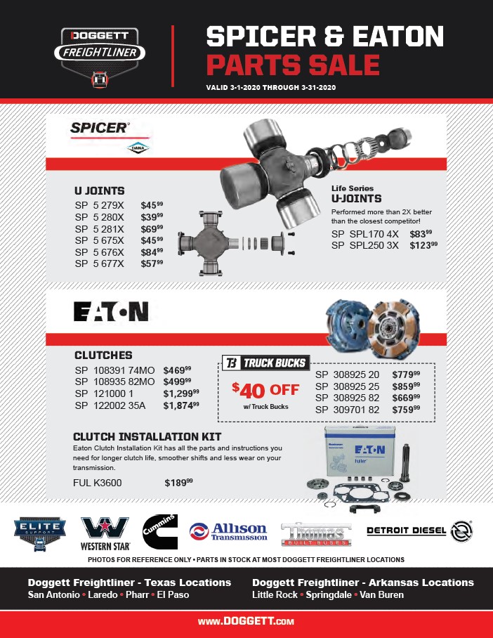 Doggett Freightliner March 2020 Parts Specials Doggett Freightliner March 2020 Parts Specials