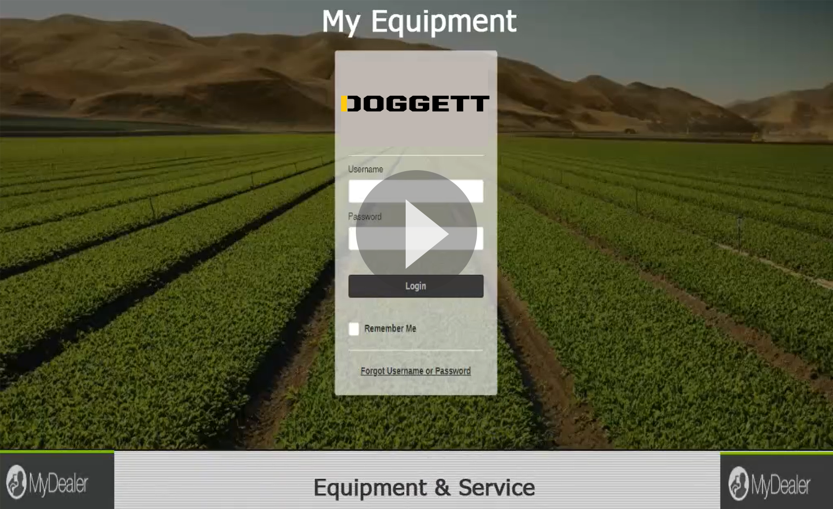 Equipment & Services on Doggett MyDealer Portal