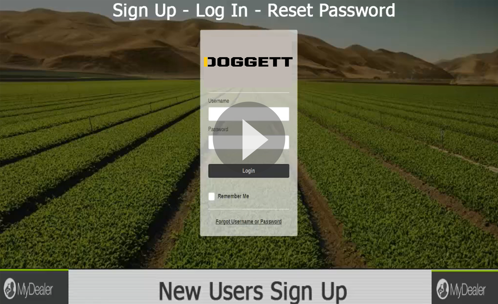 Sign up for Doggett MyDealer Portal